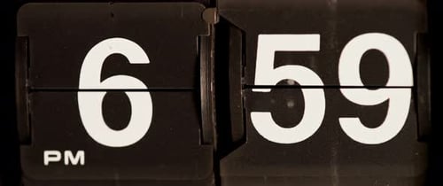 Retro Mechanical Flip Clock Changing Time at Night