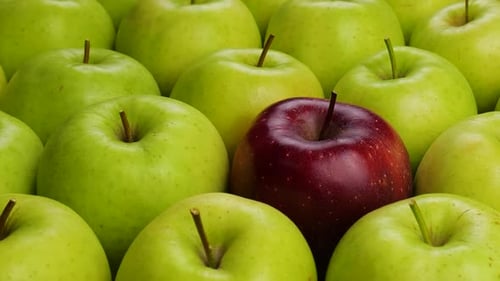 Many apples at wooden plate