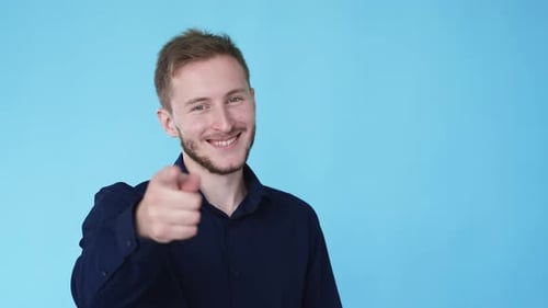 Hey du Gestenwahl Zustimmung Mann zeigt Gif