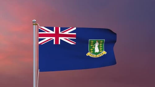 Realistic British Virgin Islands Flag Waving Animation
