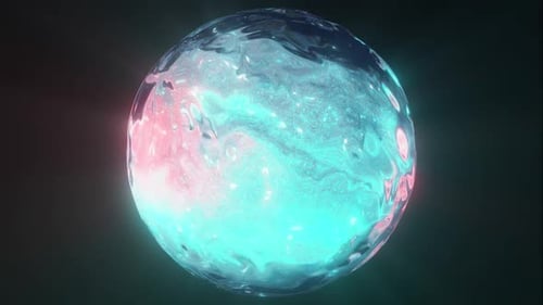 Wasserkugel mit Lichtstrahlen Abstrakte geloopte Animation
