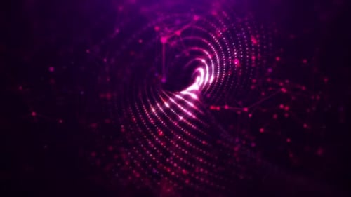Abstract Glowing Particle Vortex Loop Background