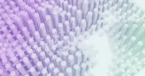 Gradient Hexagon Pillars Wavy Motion Graphic Background