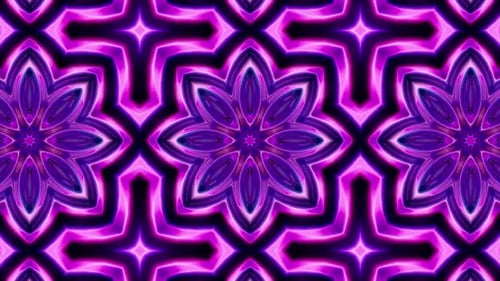 Dynamic Glowing Abstract Kaleidoscope Pattern Seamless Loop