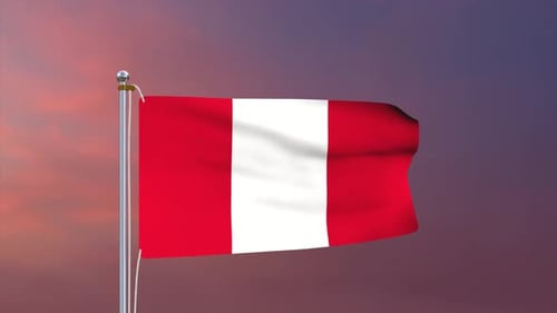 Peruvian Flag Waving in Realistic Animation