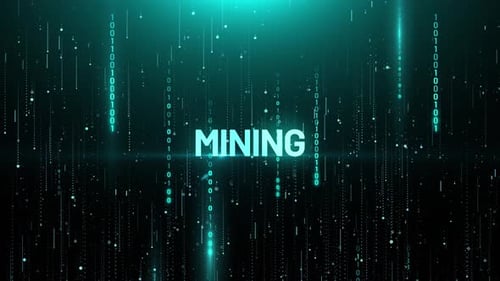 Mining Cryptocurrency Binary Matrix Digital Animation