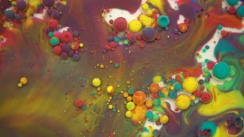 Colorful Liquid Spheres Moving Abstractly