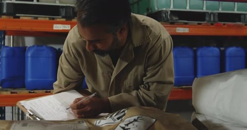 Male worker in a warehouse