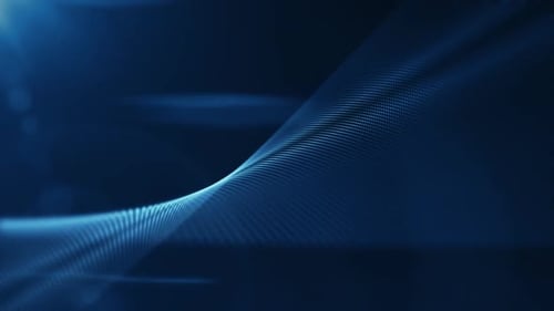 Abstract Blue Digital Particle Wave Motion Background