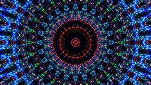 shining bright lines set wave motion, colorful, on blue background