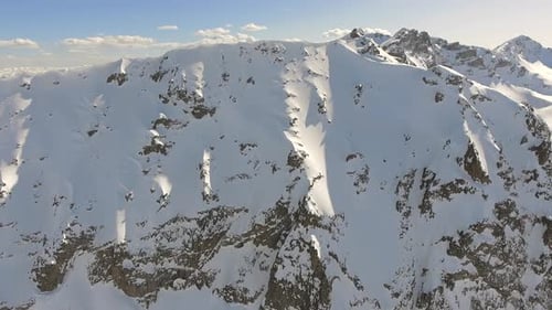 Mixed Snowy and Rocky Cliff Surface