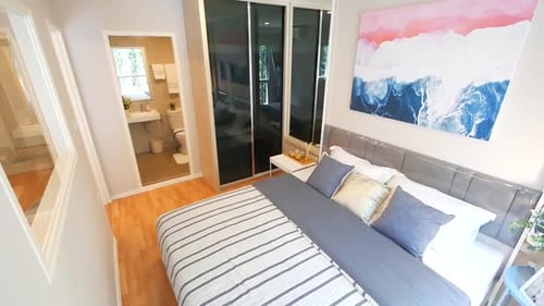 Contemporary Bedroom Interior Design With Bathroom