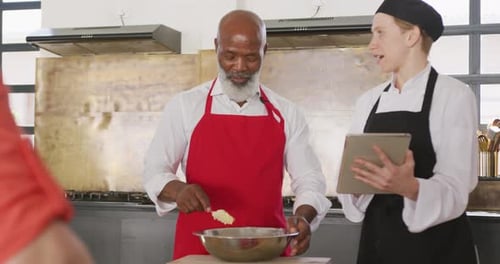 Chef explaining what to do