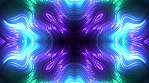 Abstract Neon Glowing Light Kaleidoscope Background Loop