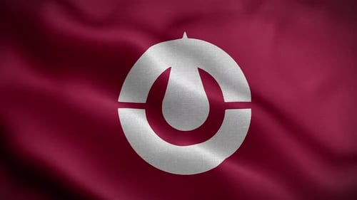 Realistic Waving Flag with Abstract Emblem