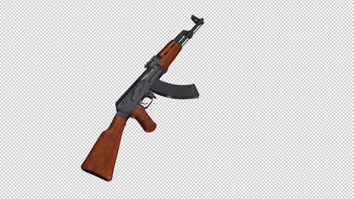 Rotating 3D AK-47 Assault Rifle Animation