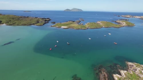 Blue sea summer's day Wild Atlantic coast Republic of Ireland drone aerial view