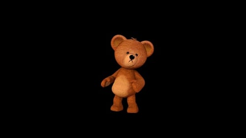 Animated 3D Teddy Bear Wiggles