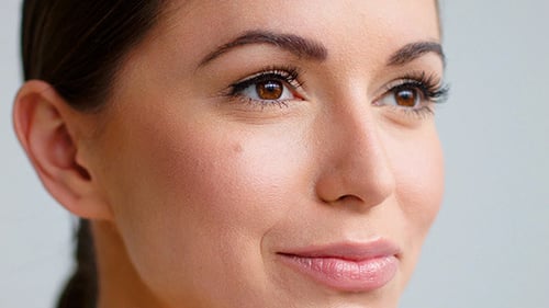 Beautiful Woman Smiling Close Up Indoor