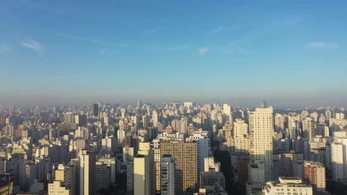 Sao Paulo Brazil. Panoramic landscape of downtown city buildings