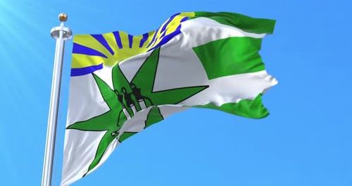 Realistic Waving Green Cannabis Flag Loop