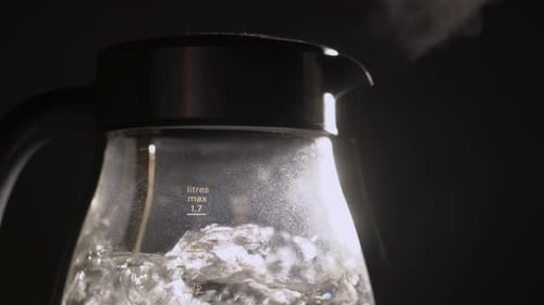Water Boiling Dramatically in a Glass Kettle