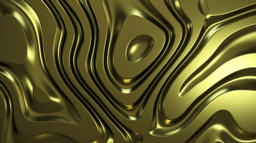 Abstract Golden Fluid Metallic Liquid Background Animation