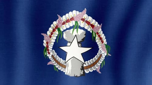 Northern Mariana Islands Flag Waving Seamless Loop
