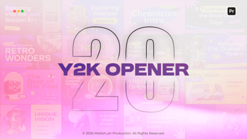 Dynamic Retro Y2K Opener with Bold Text and Shapes