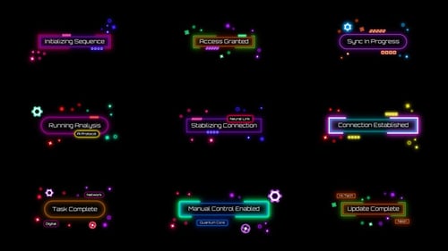 Neon Cyber HUD Titles & Lower Thirds