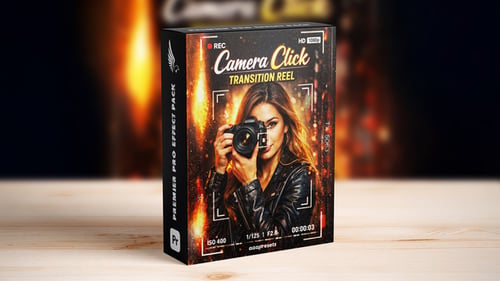 Camera Shutter Click Transitions para Premiere Pro para Reels, Shorts y TikTok