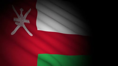 Waving Flag of Oman with Realistic Fabric Movement