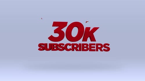 YouTube Play Button Transforms into 30k Subscribers Title Animation