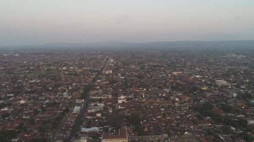 Aerial View City Yogyakarta Indonesia