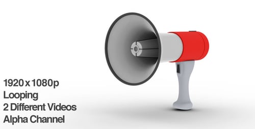 Megafone Anunciando Notícias+Looped + Alpha Channel