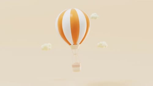 Cartoon hot air balloon
