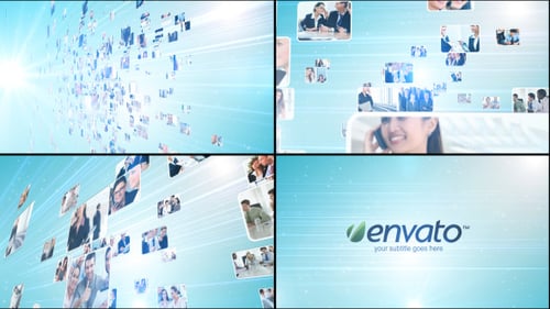 Dynamic Multi-Photo Grid Logo Reveal Opener