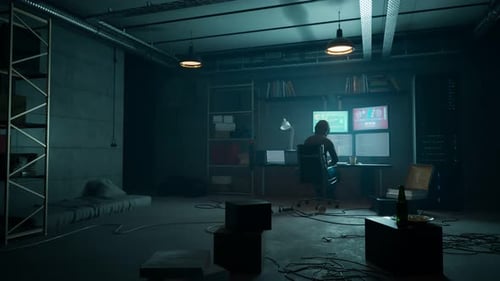 Futuristic Digital Interface Displays Animated Data and Code