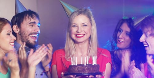 Young Adults Celebrate a Birthday Party