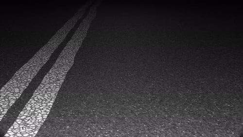 Videoanimation auf der Autobahn bei Nacht.