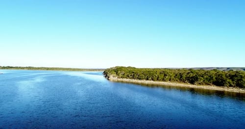 View of forest and river 4k