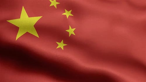 China National Flag Waving Seamless Loop