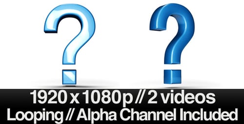 Animated 3D Question Mark Symbol with Glossy Blue Finish