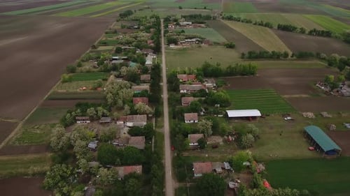 Flying Above Village