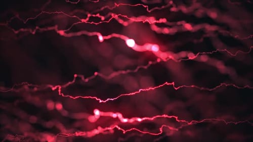 Abstract Red Glowing Electrical Energy Lines Background