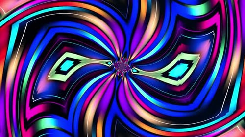 Vibrant Neon Abstract Swirl Kaleidoscope Loop Background