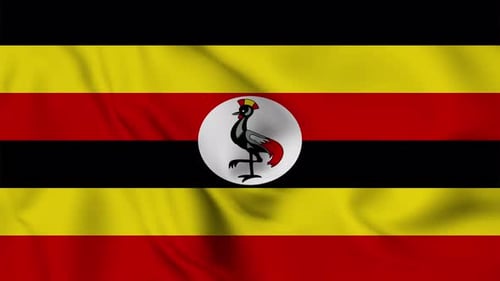 Waving Uganda National Flag Animation