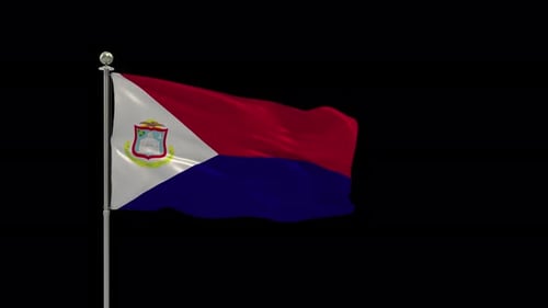 St. Maarten National Flag Waving Seamless Loop Animation