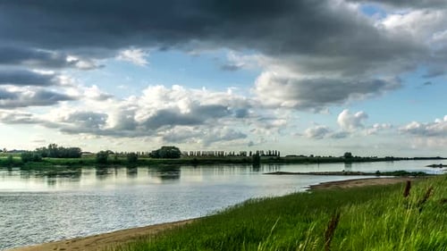 Dark clouds over the river Vistula.