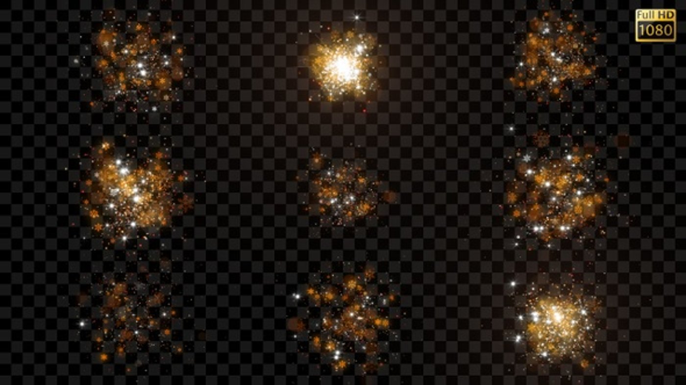 Golden Sparkle Particle Bursts for Festive Celebrations, Elements ...